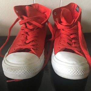 Converse All Star red high tops size 9w/7m